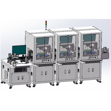 Three station test board assembly line